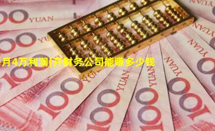 开公司每月4万利润(开财务公司能赚多少钱)